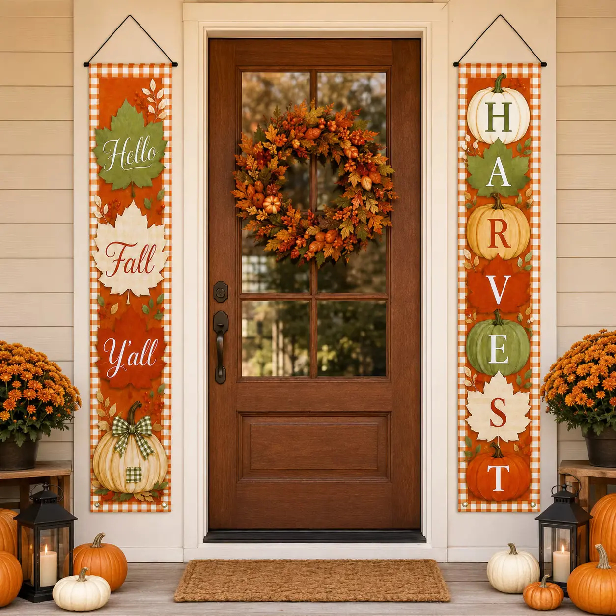 Pumpkin Maple Leaf Banner